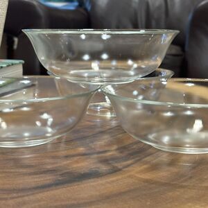 Lot of 4 Arc France Arcoroc Clear Glass Soup Cereal Salad Bowls 6 1/4"